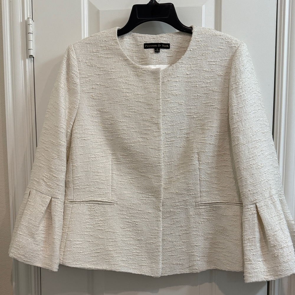 Preston & York Cream Textured Blazer